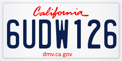 CA license plate 6UDW126