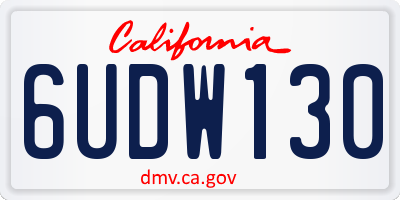 CA license plate 6UDW130