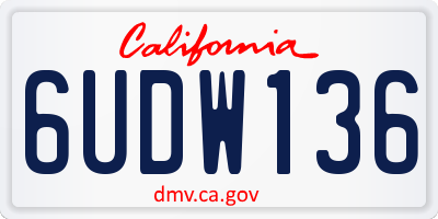 CA license plate 6UDW136
