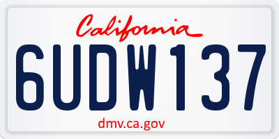 CA license plate 6UDW137