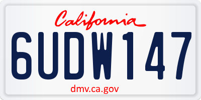 CA license plate 6UDW147