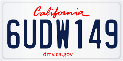 CA license plate 6UDW149
