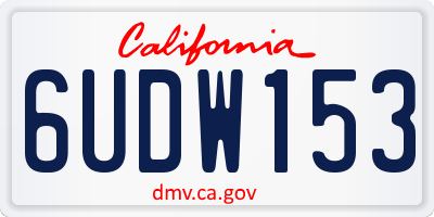CA license plate 6UDW153
