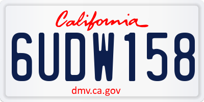 CA license plate 6UDW158