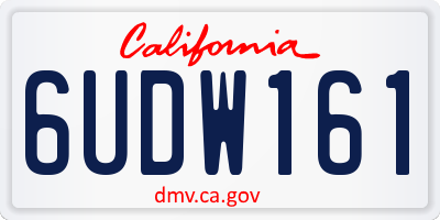 CA license plate 6UDW161