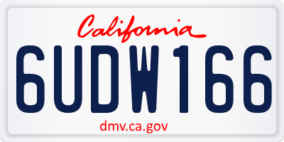 CA license plate 6UDW166