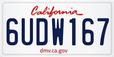 CA license plate 6UDW167