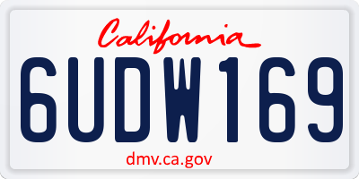 CA license plate 6UDW169