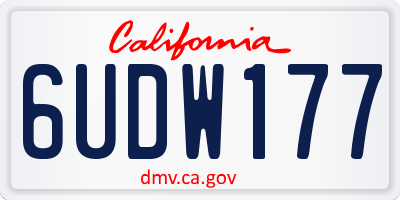 CA license plate 6UDW177