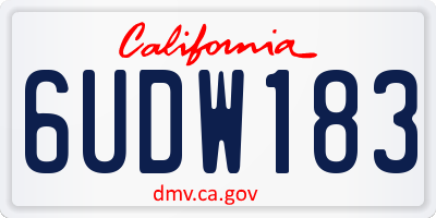 CA license plate 6UDW183
