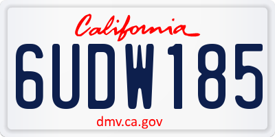 CA license plate 6UDW185