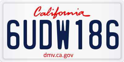 CA license plate 6UDW186