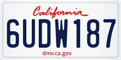 CA license plate 6UDW187