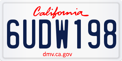 CA license plate 6UDW198