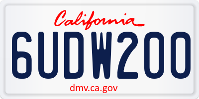 CA license plate 6UDW200