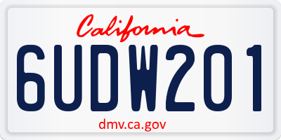 CA license plate 6UDW201