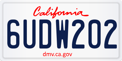 CA license plate 6UDW202