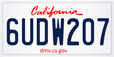 CA license plate 6UDW207