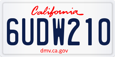 CA license plate 6UDW210