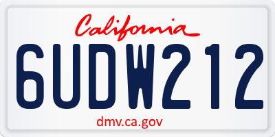 CA license plate 6UDW212