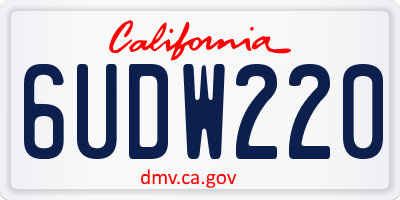 CA license plate 6UDW220