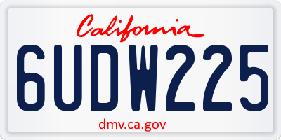 CA license plate 6UDW225