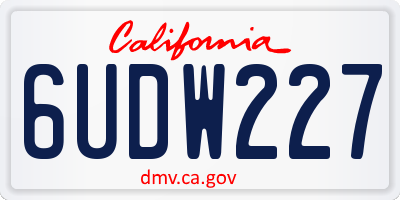 CA license plate 6UDW227