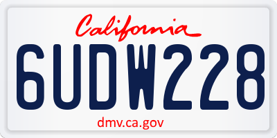 CA license plate 6UDW228
