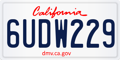 CA license plate 6UDW229