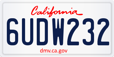 CA license plate 6UDW232