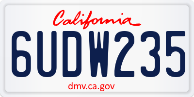 CA license plate 6UDW235