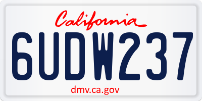 CA license plate 6UDW237
