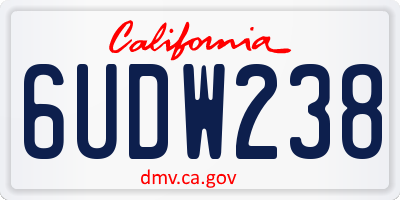 CA license plate 6UDW238
