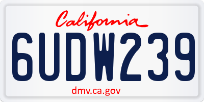 CA license plate 6UDW239