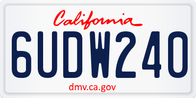 CA license plate 6UDW240