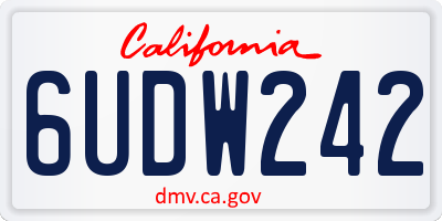 CA license plate 6UDW242