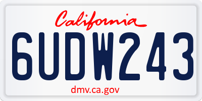 CA license plate 6UDW243
