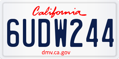 CA license plate 6UDW244