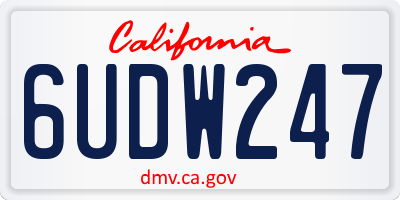 CA license plate 6UDW247