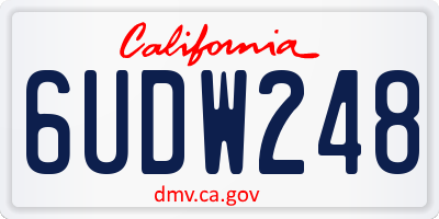 CA license plate 6UDW248