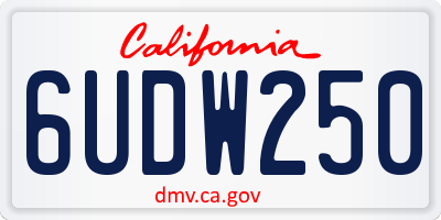 CA license plate 6UDW250