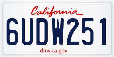 CA license plate 6UDW251