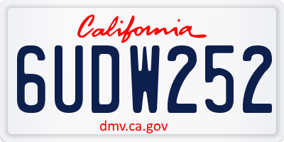 CA license plate 6UDW252