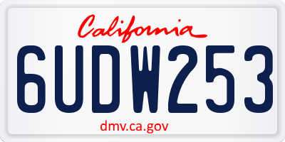 CA license plate 6UDW253