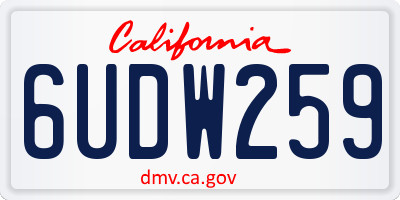 CA license plate 6UDW259