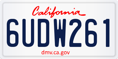 CA license plate 6UDW261