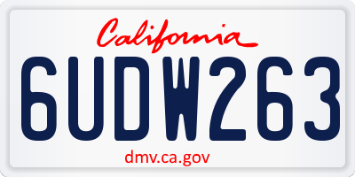 CA license plate 6UDW263