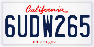 CA license plate 6UDW265