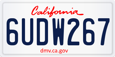 CA license plate 6UDW267