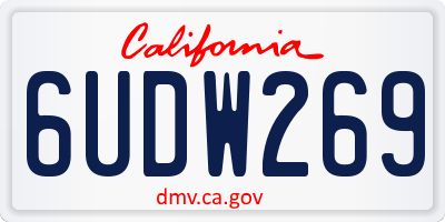 CA license plate 6UDW269
